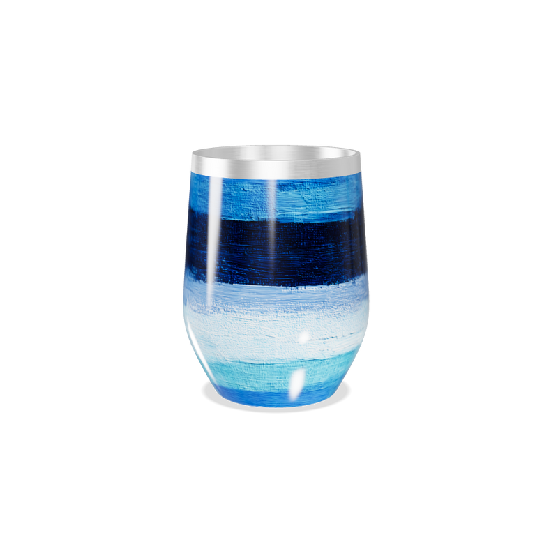 Copo Térmico Slim - Listras Azuis Pintadas