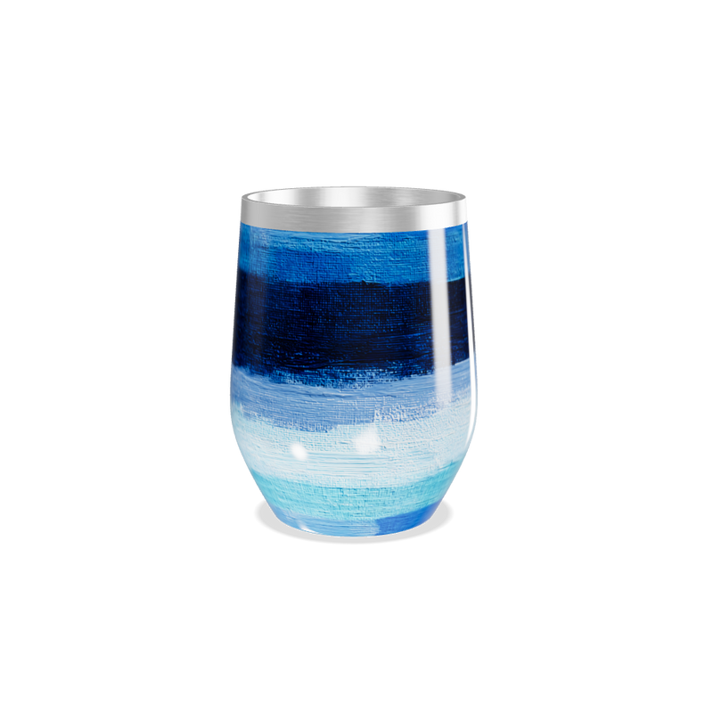 Copo Térmico Slim - Listras Azuis Pintadas