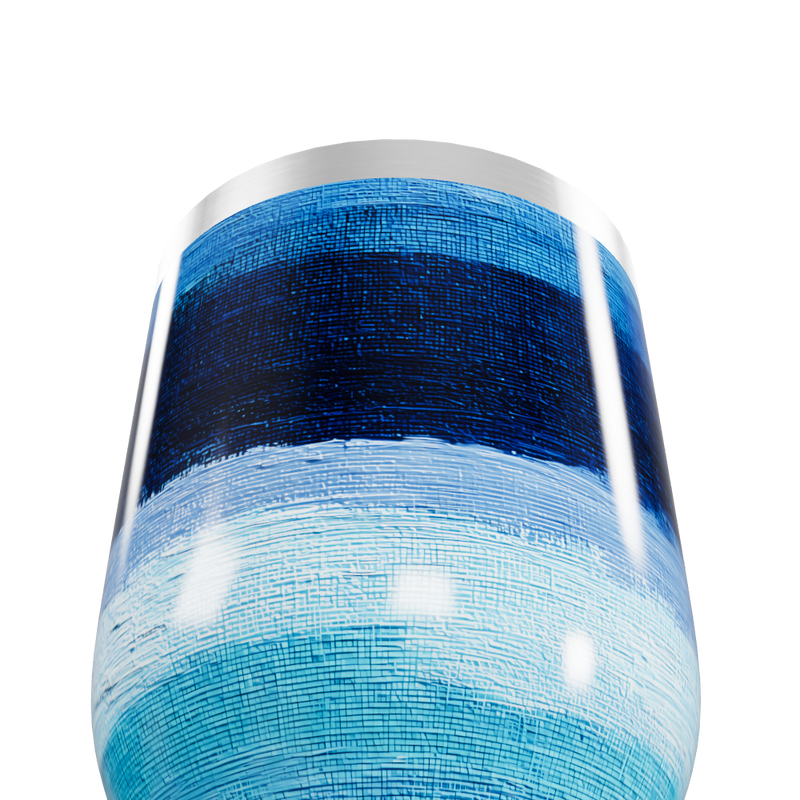 Copo Térmico Slim - Listras Azuis Pintadas