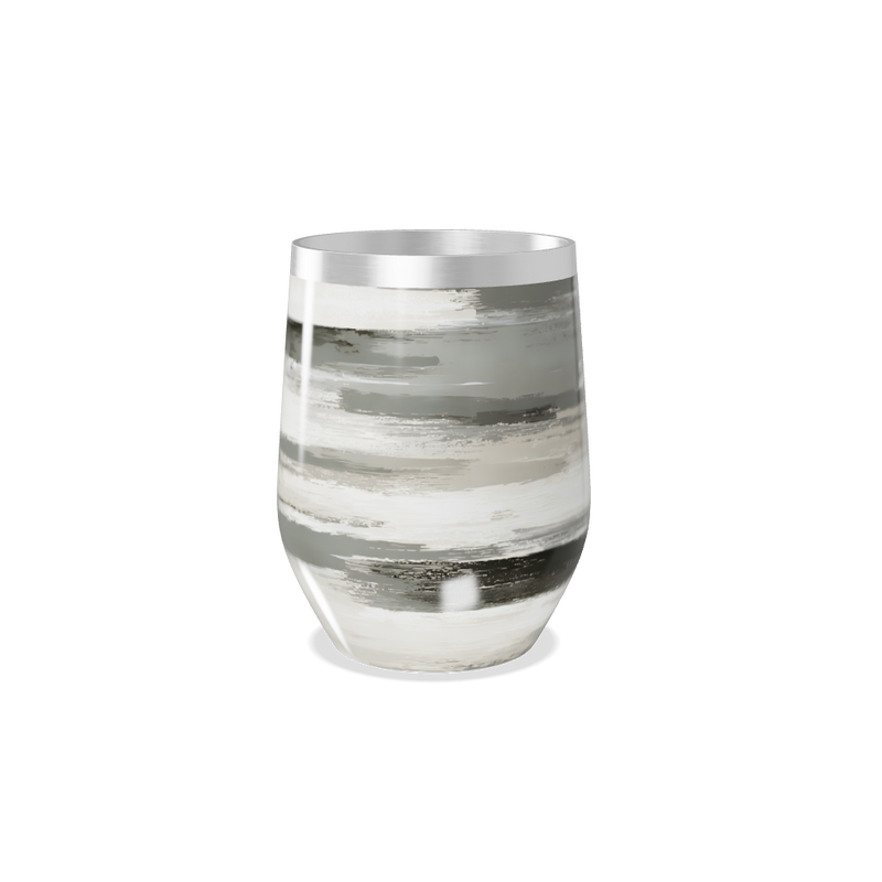 Copo Térmico Slim - Aço Inox Listrado Cinza