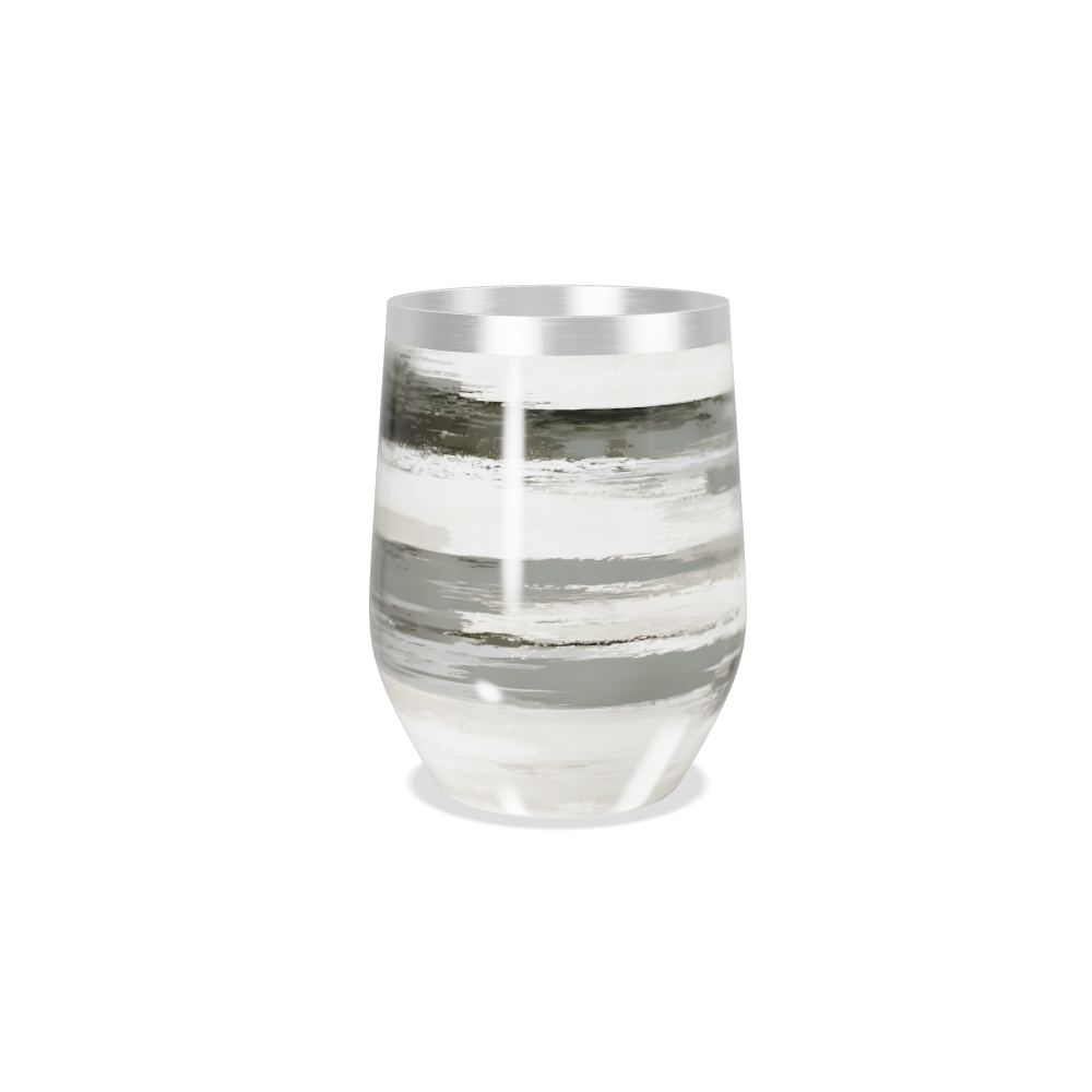 Copo Térmico Slim - Aço Inox Listrado Cinza