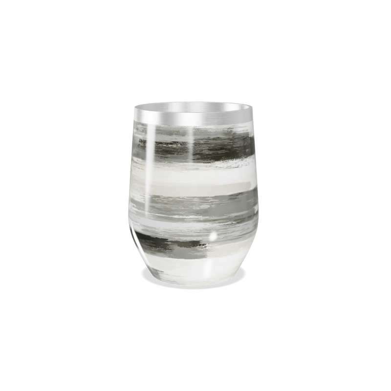 Copo Térmico Slim - Aço Inox Listrado Cinza