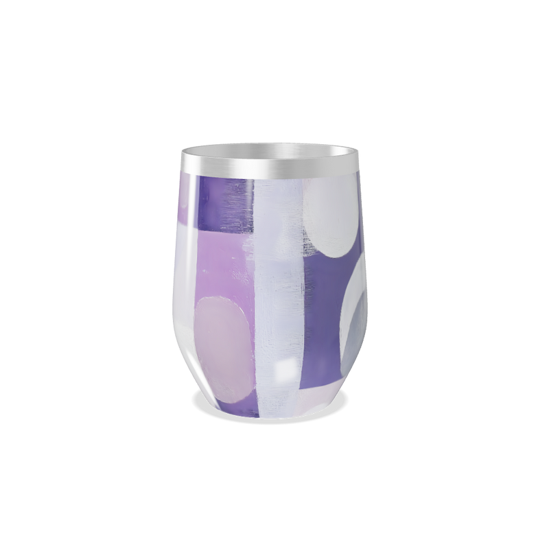 Copo Térmico Slim - Estampa Geométrica Roxa