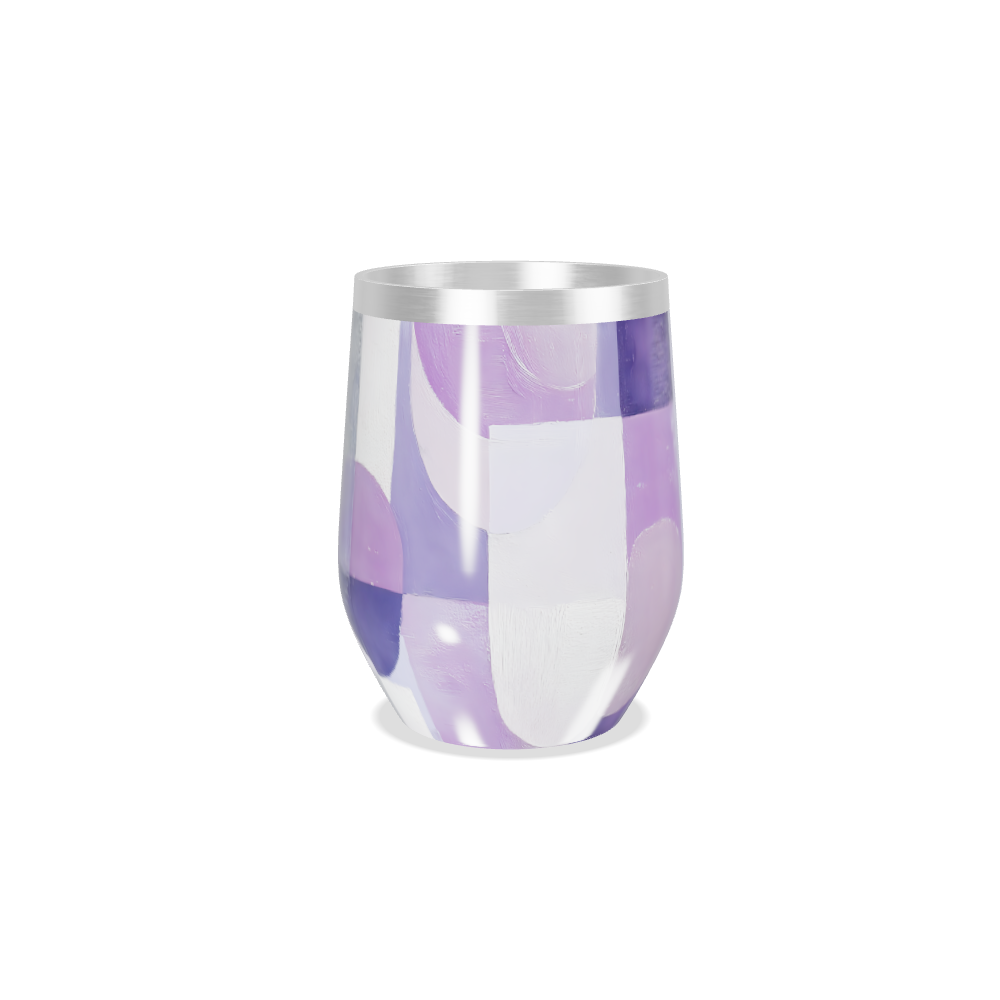 Copo Térmico Slim - Estampa Geométrica Roxa