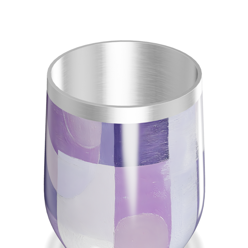 Copo Térmico Slim - Estampa Geométrica Roxa