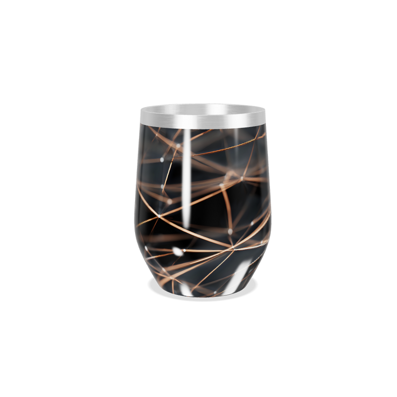 Copo Térmico Slim - Preto com Linhas Douradas