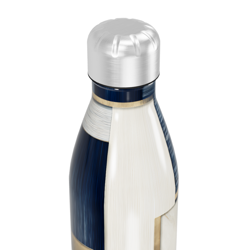 Garrafa Inox - Azul e Dourado com Geometria