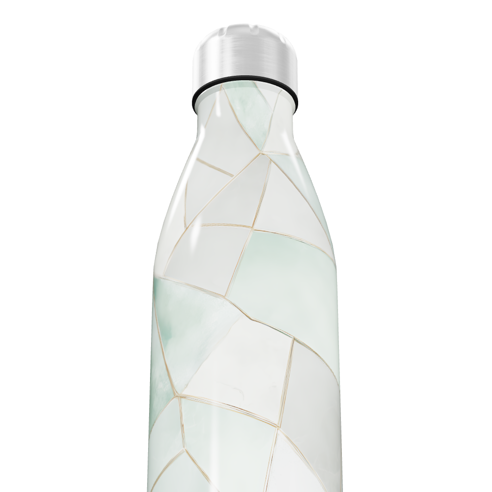 Garrafa Inox - Branco Marmorizado