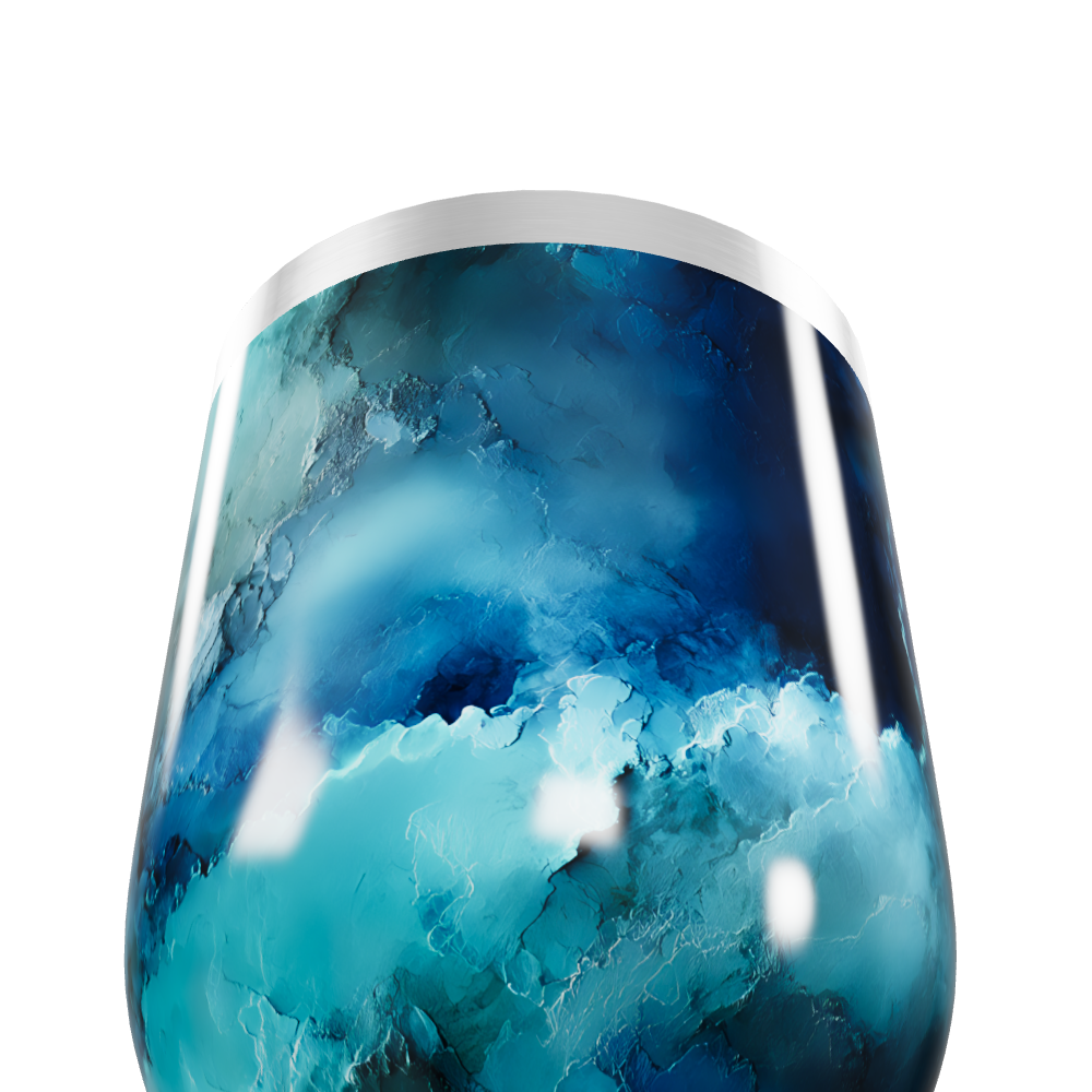 Copo Térmico Slim - Azul Mármore Inox