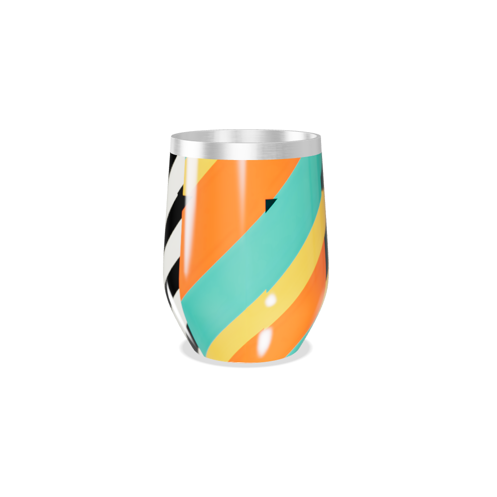 Copo Térmico Slim - Listras Coloridas Inox