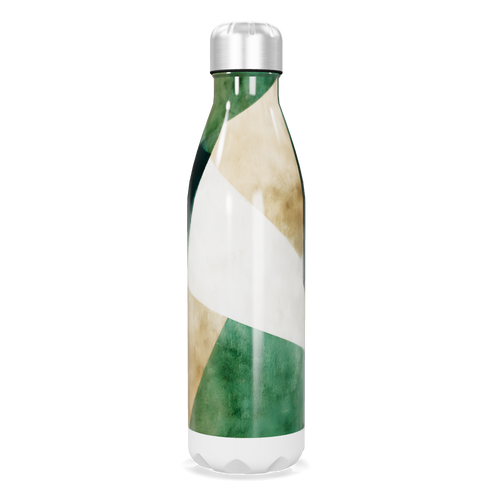 Garrafa Inox Verde e Bege Abstrata