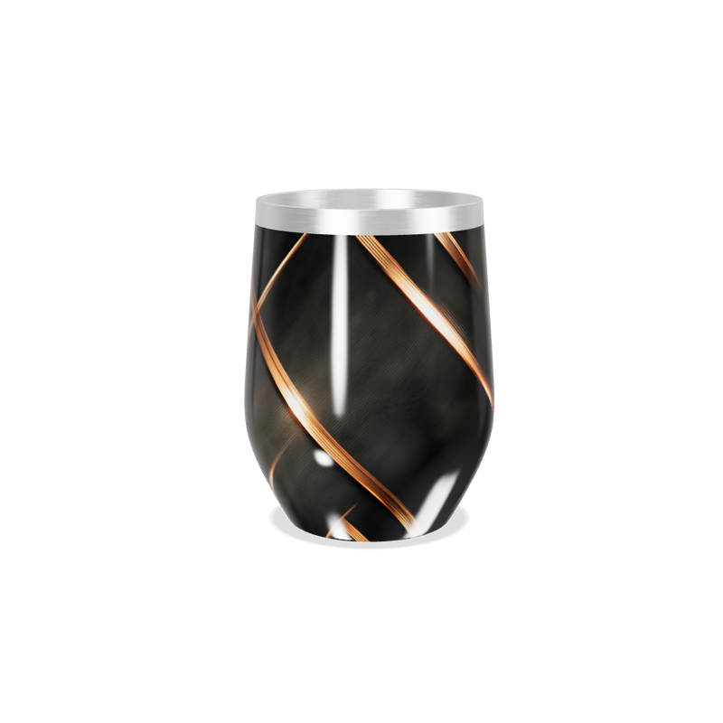Copo Térmico Slim - Preto com Linhas Douradas