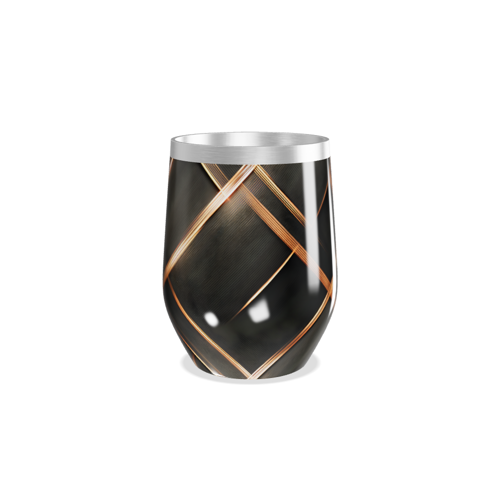 Copo Térmico Slim - Preto com Linhas Douradas