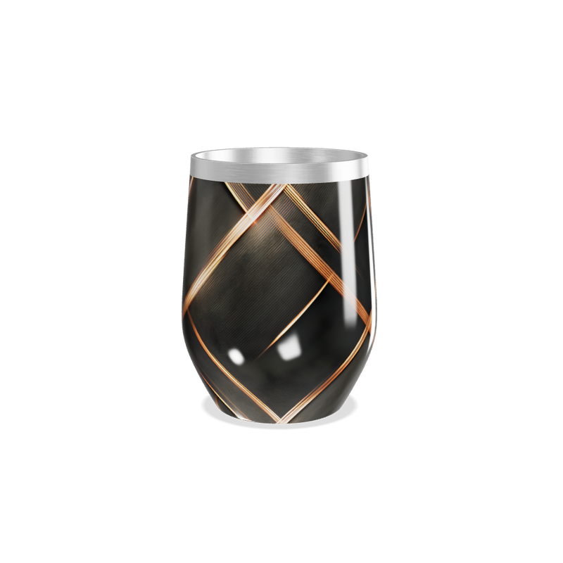 Copo Térmico Slim - Preto com Linhas Douradas