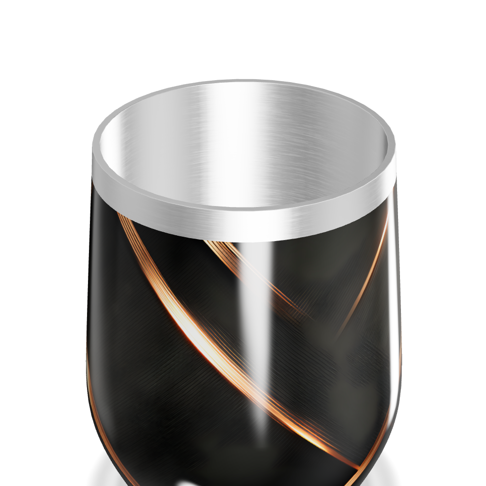 Copo Térmico Slim - Preto com Linhas Douradas