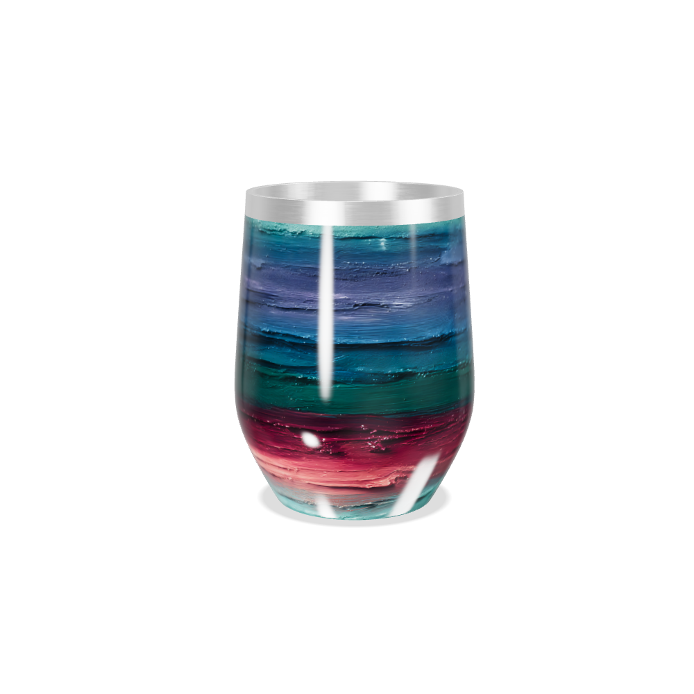 Copo Térmico Slim - Listras Coloridas Inox