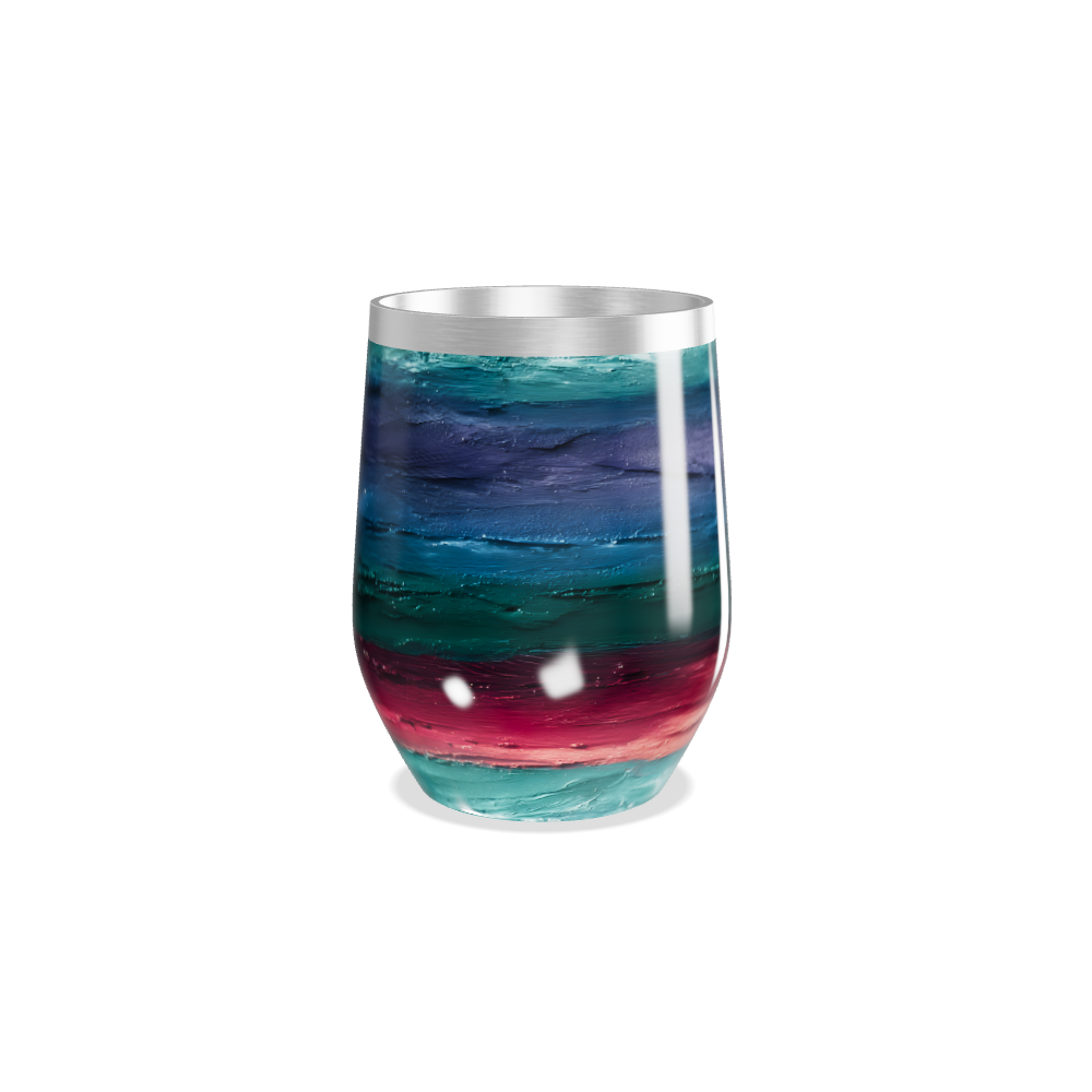 Copo Térmico Slim - Listras Coloridas Inox