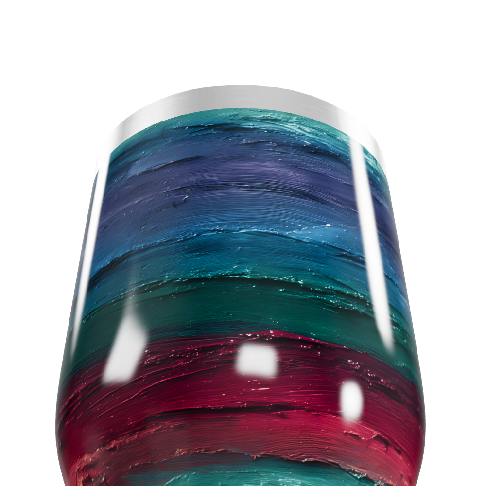 Copo Térmico Slim - Listras Coloridas Inox