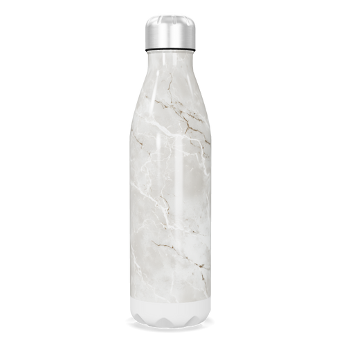Garrafa Inox Mármore Branco 500ml