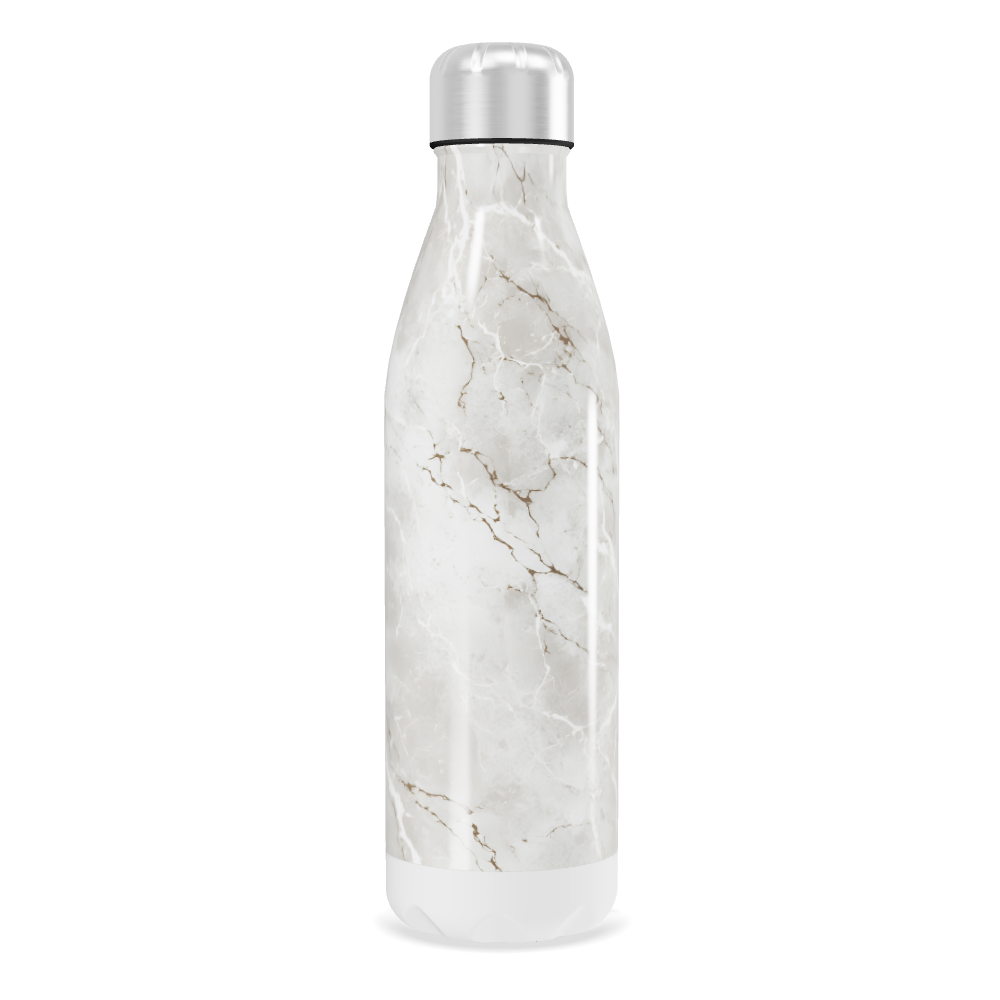 Garrafa Inox Mármore Branco 500ml