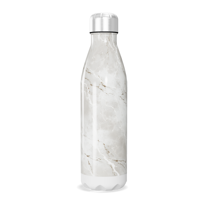 Garrafa Inox Mármore Branco 500ml