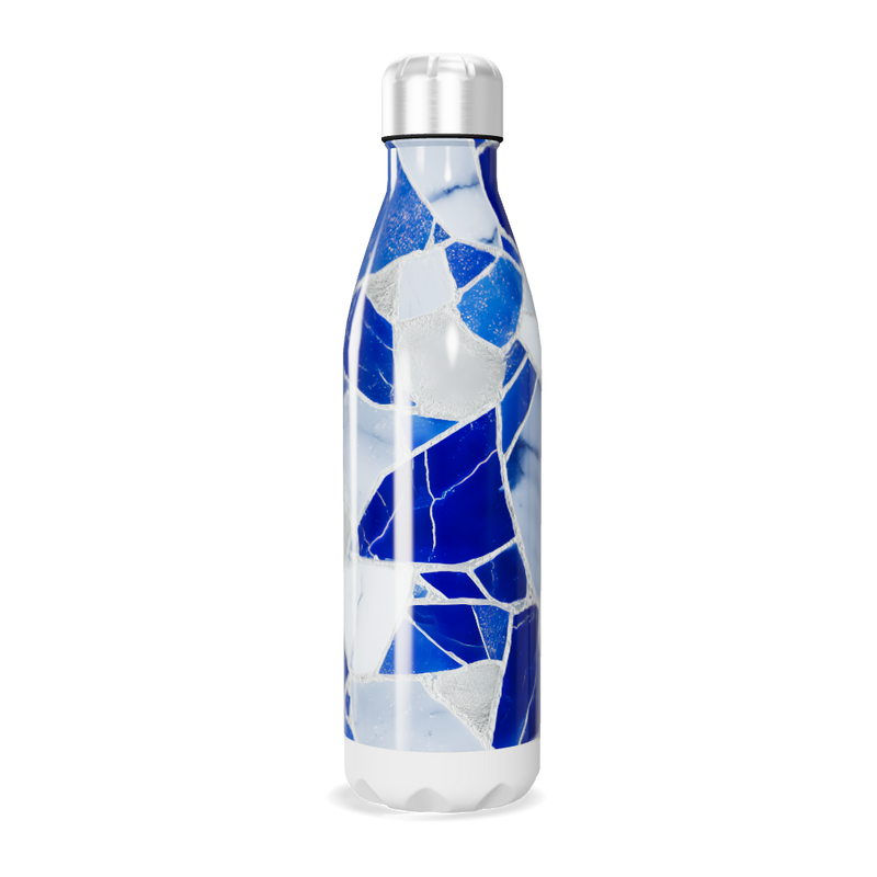 Garrafa Inox Azul - Estampa Geométrica