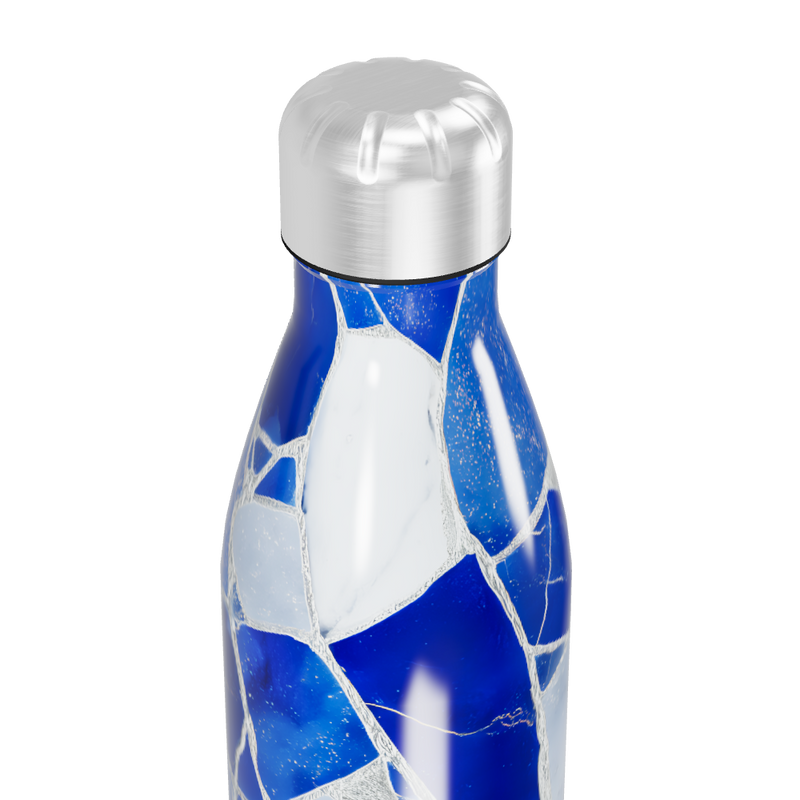 Garrafa Inox Azul - Estampa Geométrica