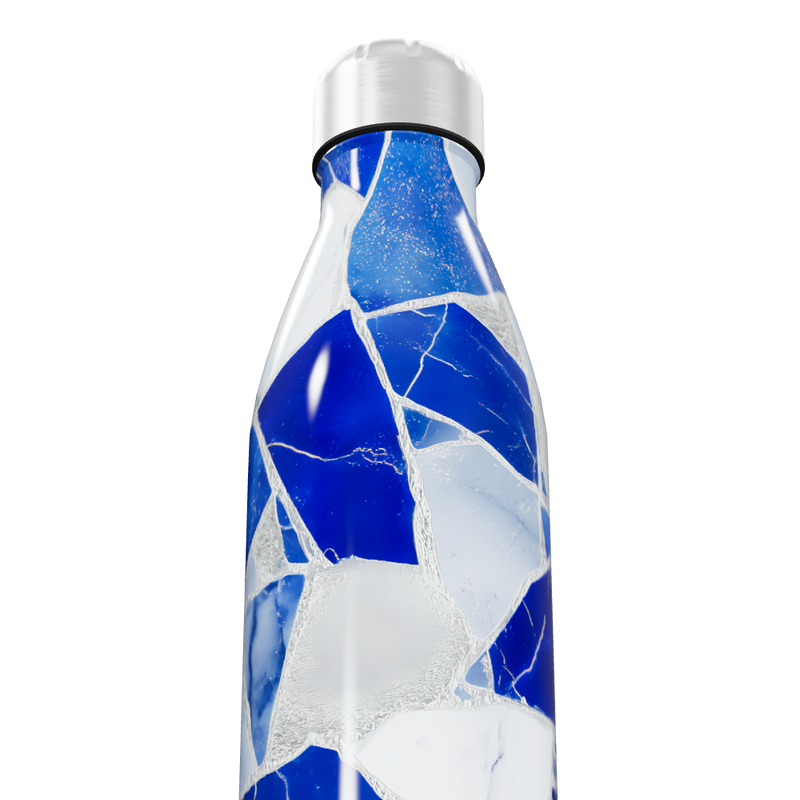 Garrafa Inox Azul - Estampa Geométrica