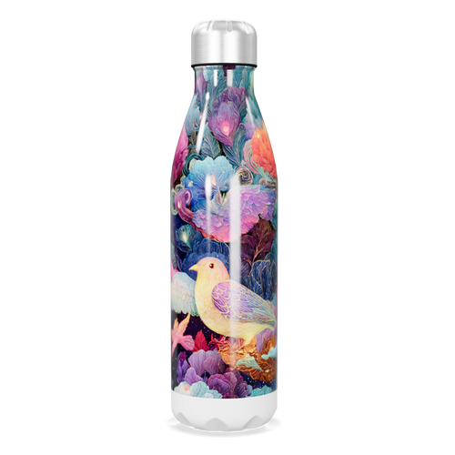 Garrafa Inox - Estampa Aves Coloridas
