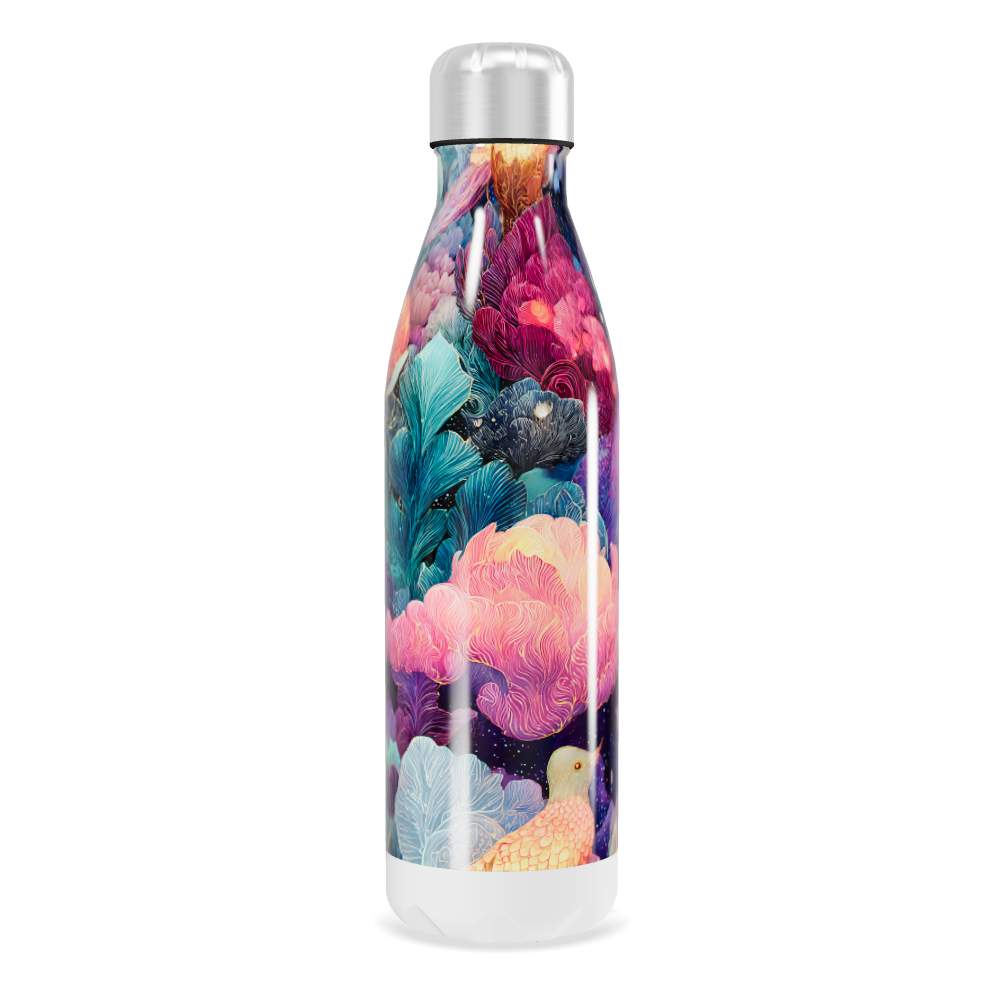 Garrafa Inox - Estampa Aves Coloridas