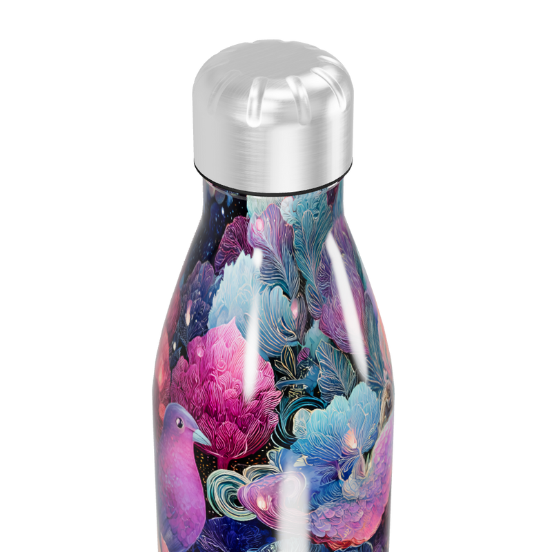 Garrafa Inox - Estampa Aves Coloridas
