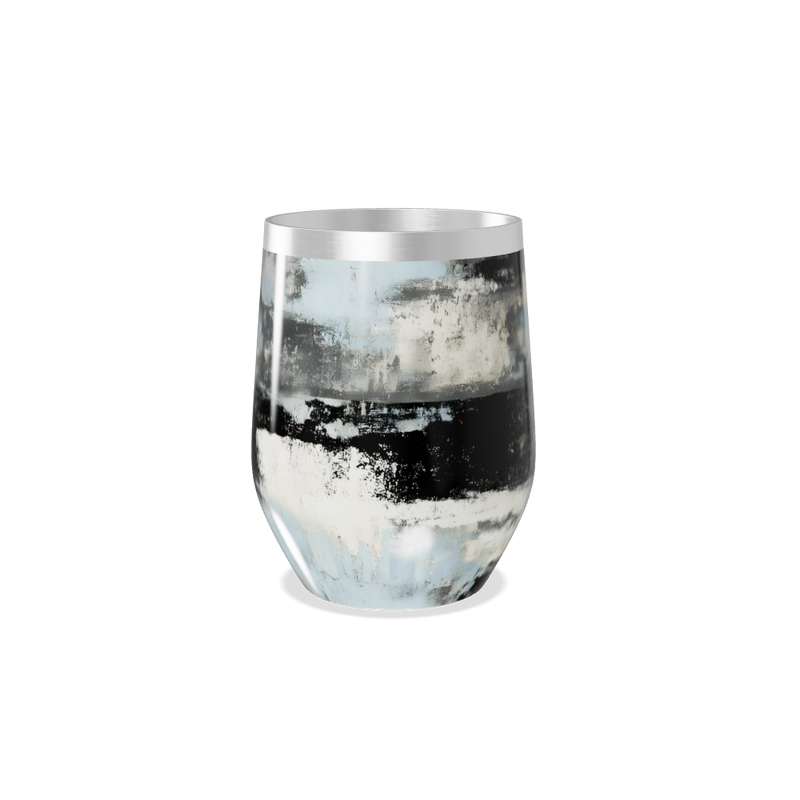 Copo Térmico Slim - Design Abstrato Preto e Branco