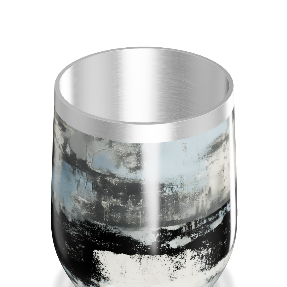 Copo Térmico Slim - Design Abstrato Preto e Branco