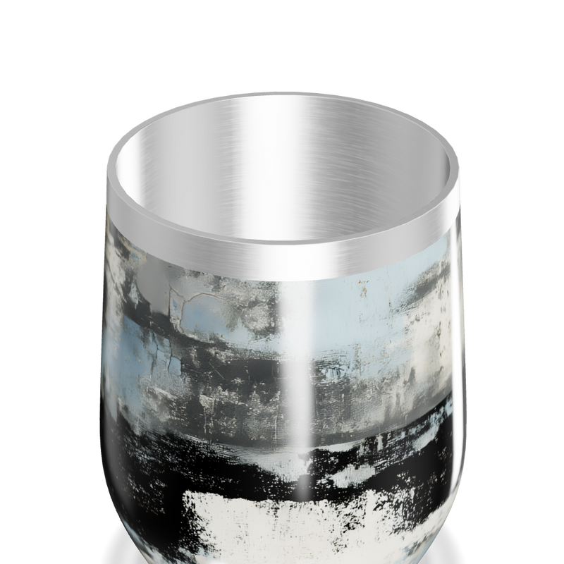 Copo Térmico Slim - Design Abstrato Preto e Branco