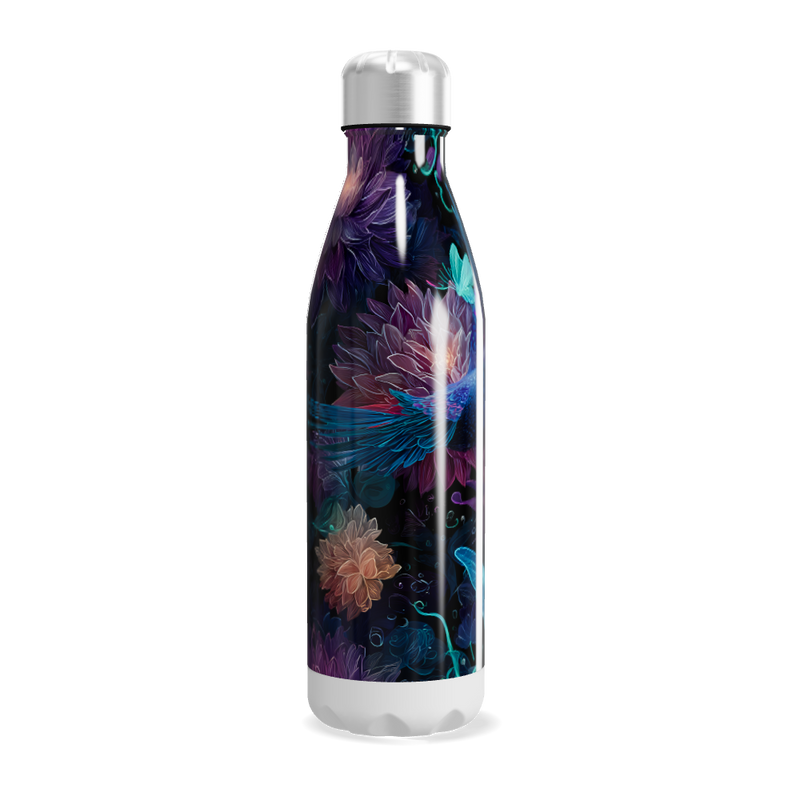 Garrafa Inox - Estampa Floral Azul