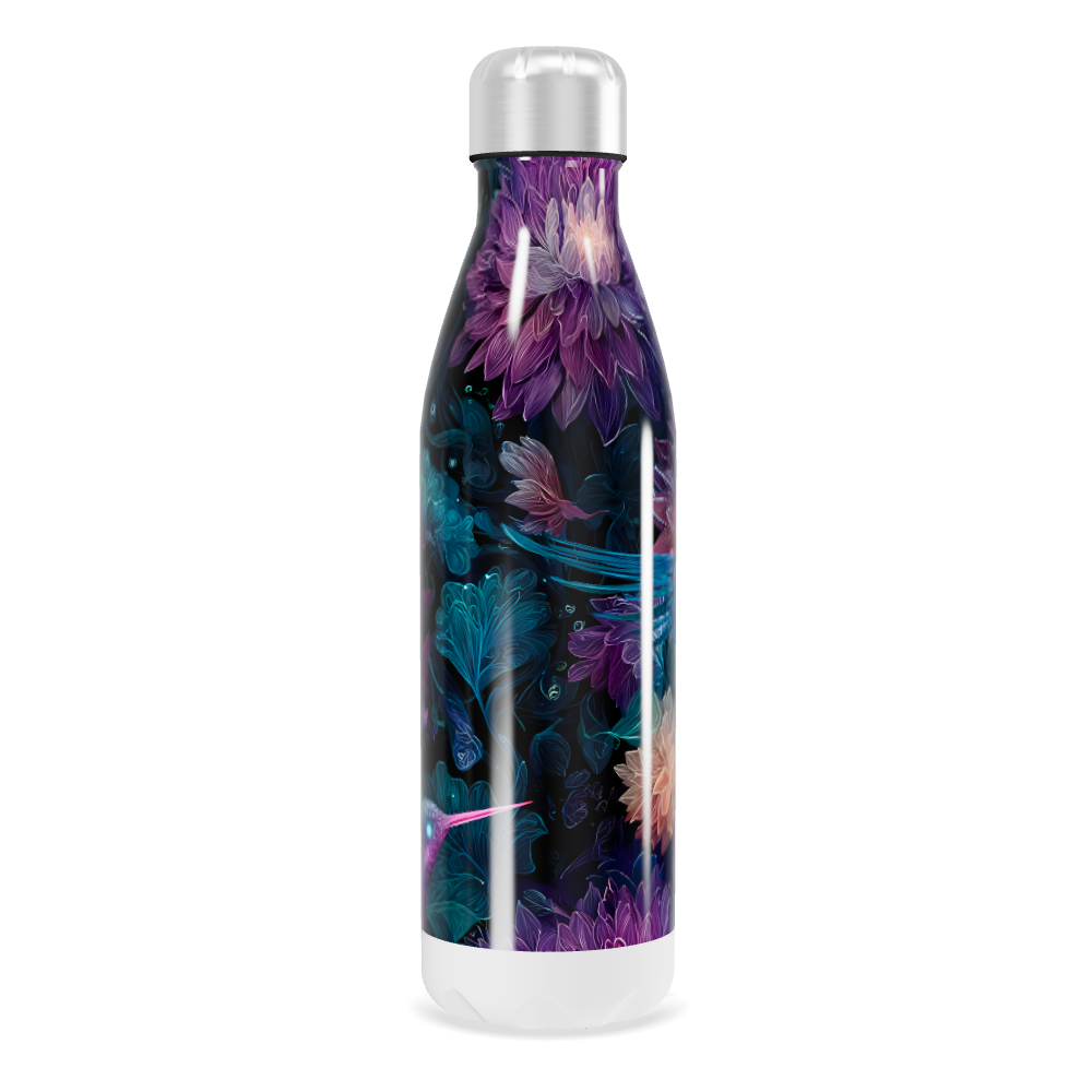 Garrafa Inox - Estampa Floral Azul