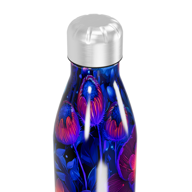 Garrafa Inox - Floral Azul
