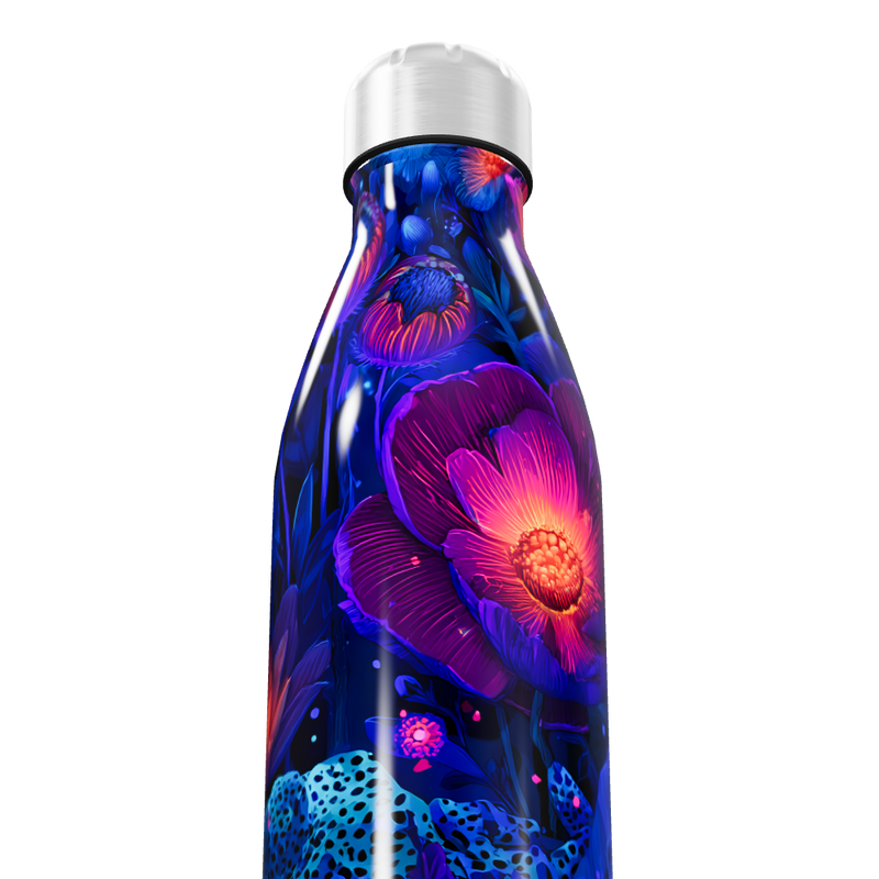 Garrafa Inox - Floral Azul