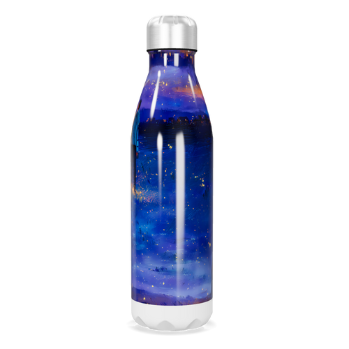 Garrafa Inox - Estampa Galáxia Azul
