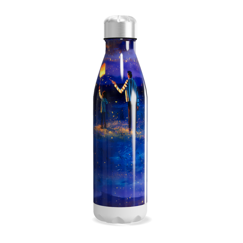 Garrafa Inox - Estampa Galáxia Azul