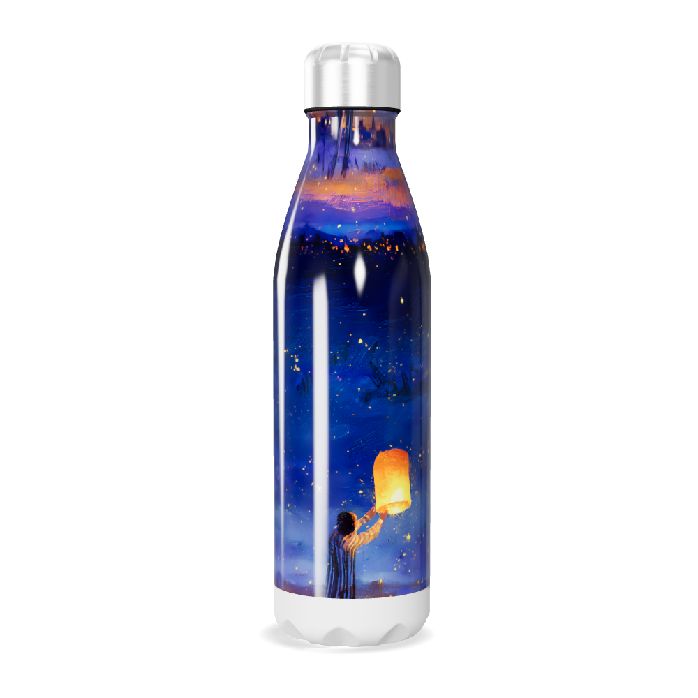 Garrafa Inox - Estampa Galáxia Azul