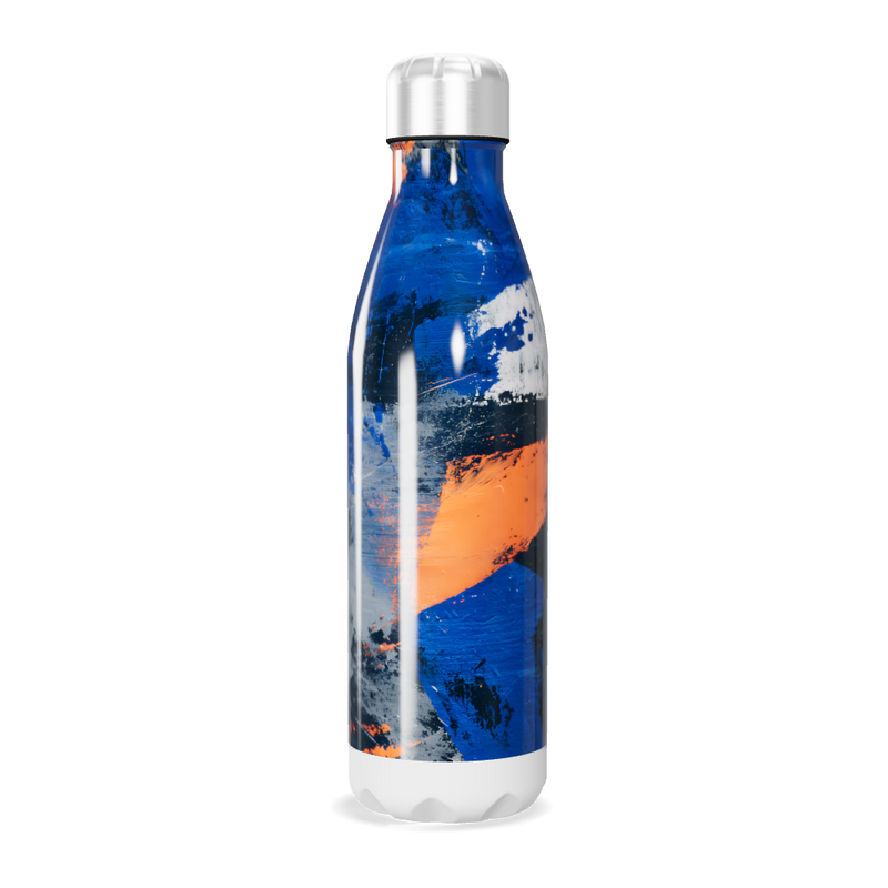 Garrafa Inox - Estampa Azul e Laranja