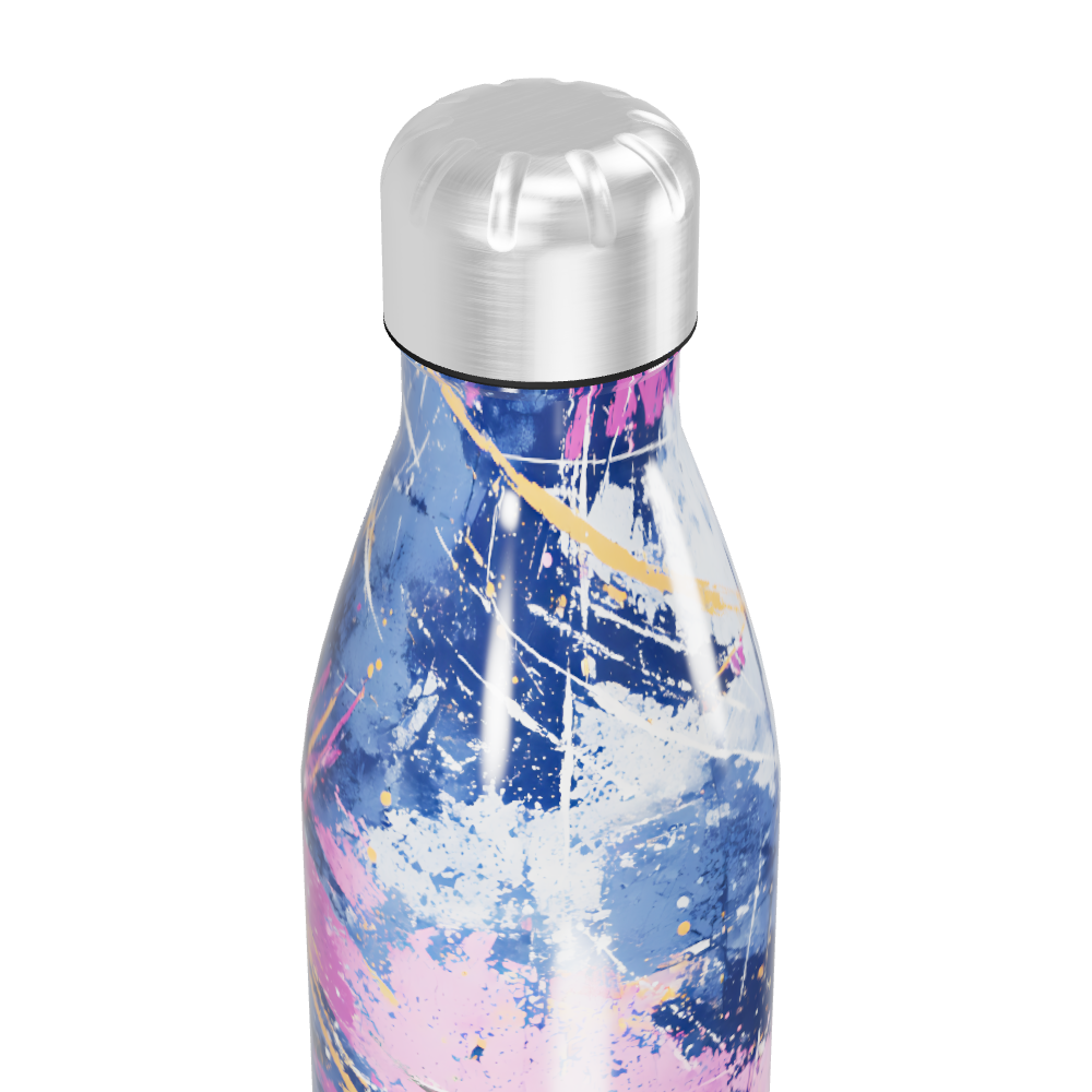Garrafa Inox - Estampa Abstrata Colorida