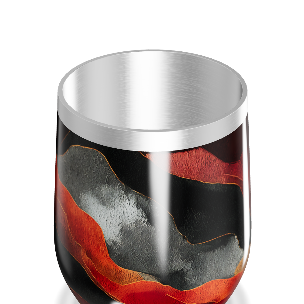 Copo Térmico Slim - Preto com Listras Coloridas