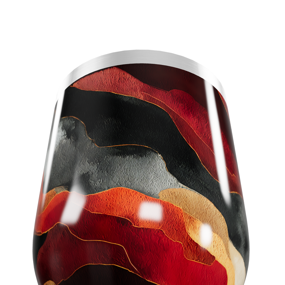 Copo Térmico Slim - Preto com Listras Coloridas