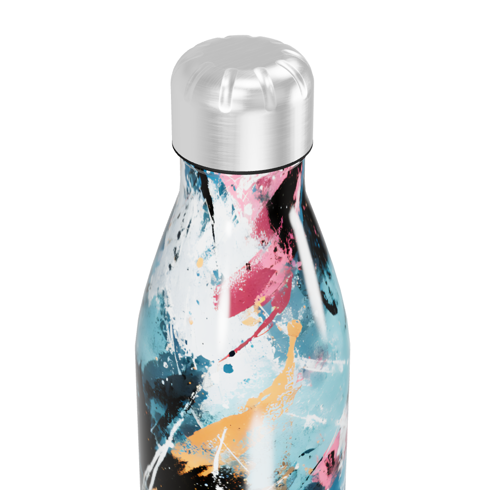 Garrafa Inox - Estampa Colorida Abstrata