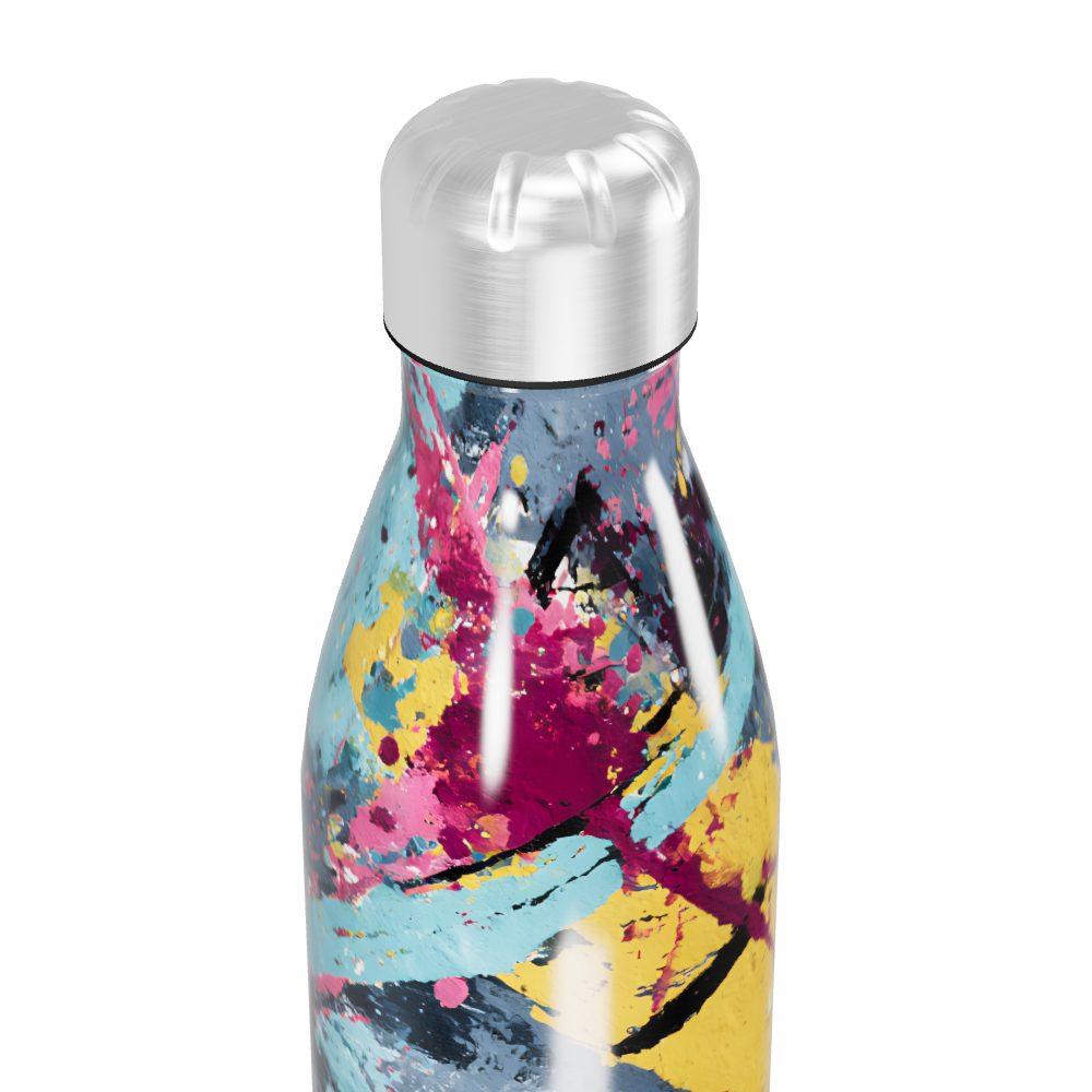 Garrafa Inox - Estampa Colorida Abstrata
