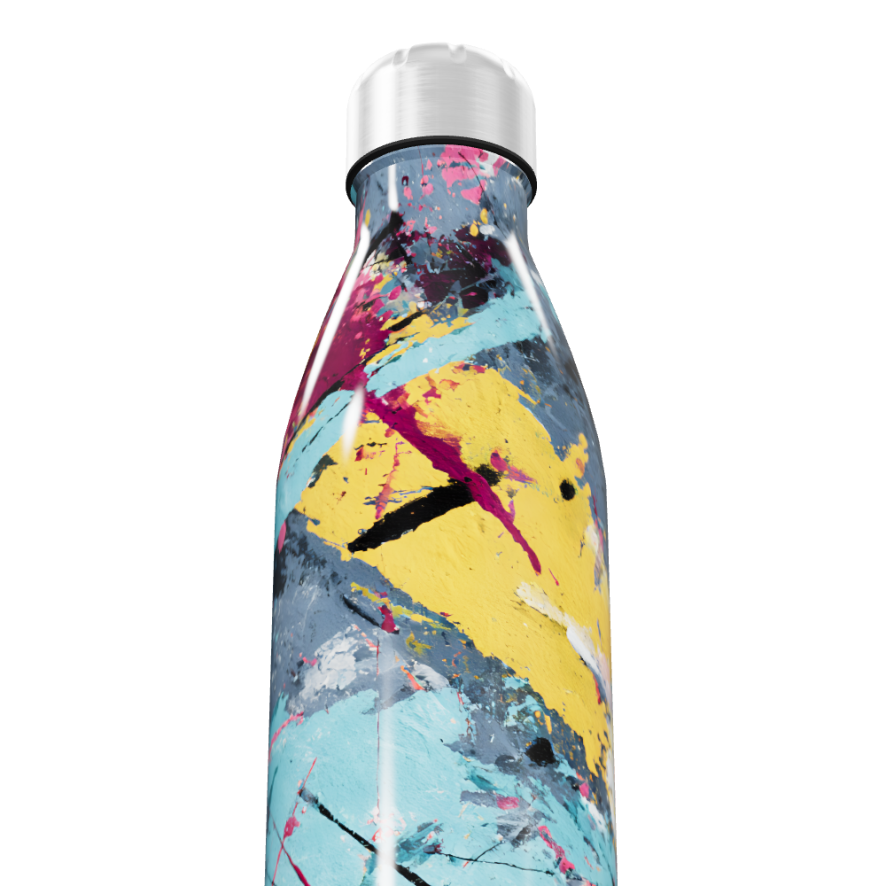 Garrafa Inox - Estampa Colorida Abstrata