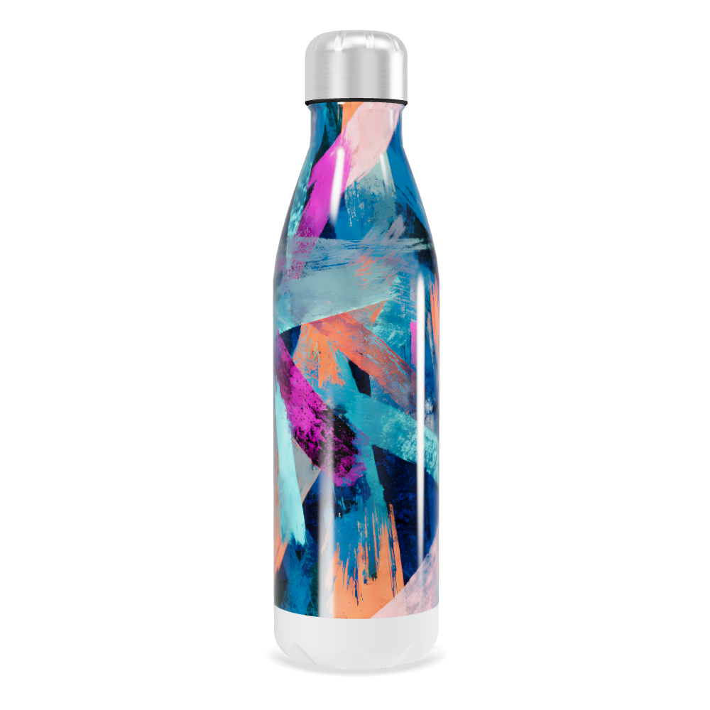 Garrafa Inox - Estampa Abstrata Colorida