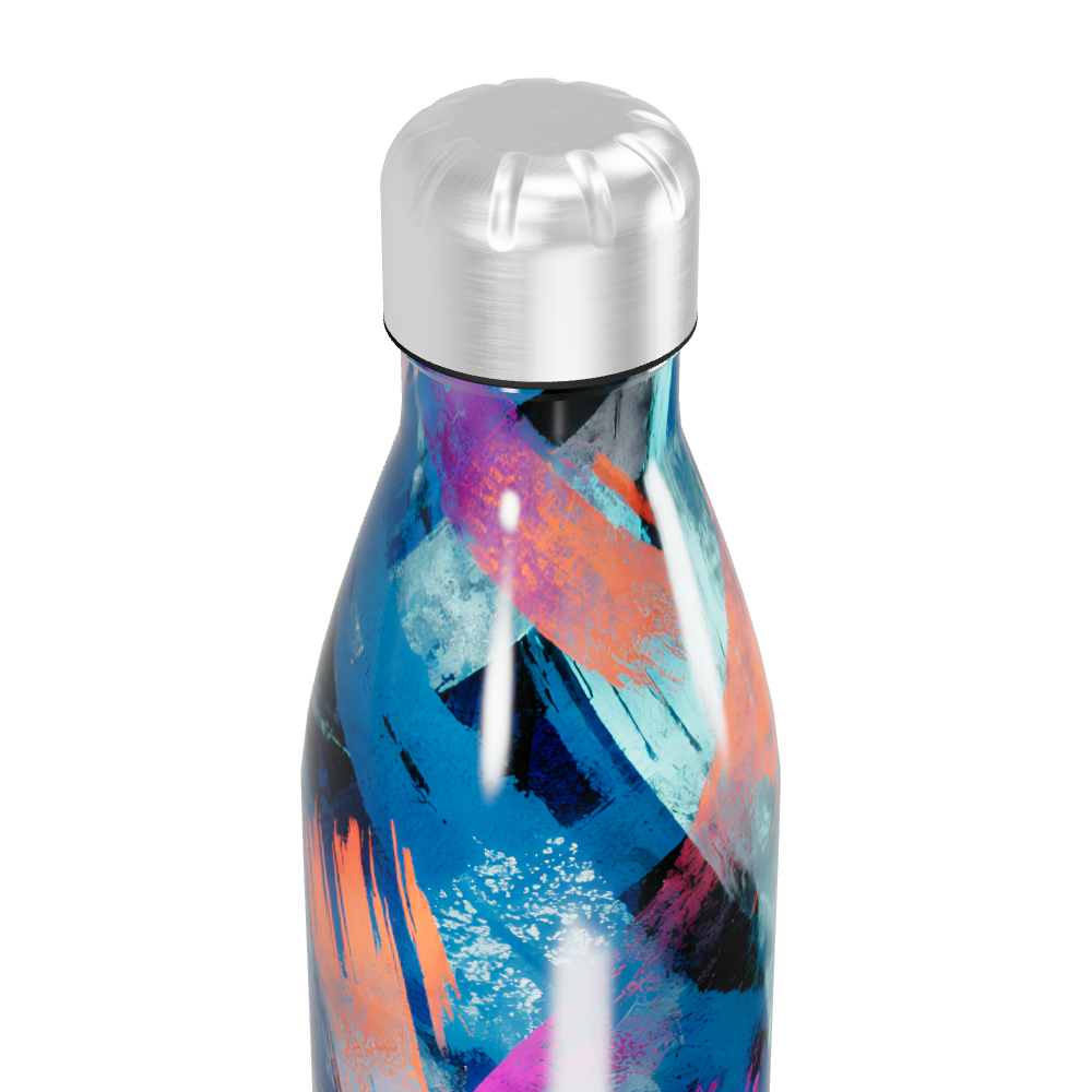 Garrafa Inox - Estampa Abstrata Colorida